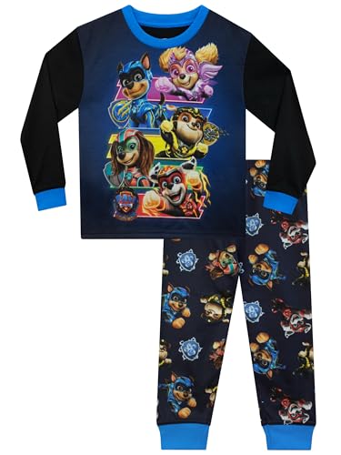 PAW PATROL Patrulla Canina Jungen Schlafanzug | Der Mighty Film Pyjamas für Jungen | Marshall, Chase und Skye PJs für Kinder | Offizielles Filmmaterial | Blau | 104 von PAW PATROL