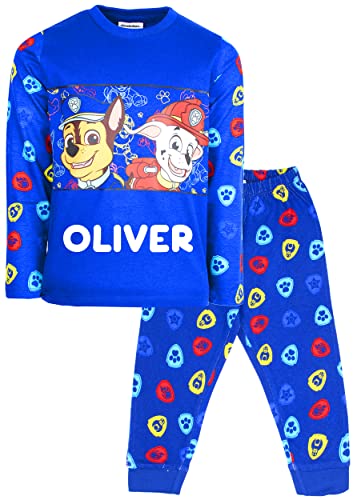 PAW PATROL – Personalisierter Pyjama für Jungen – Marineblauer Langarm-Pyjama – Nachtwäsche aus 100% Baumwolle – Offizielles Merchandise - 2/3 Jahre von PAW PATROL