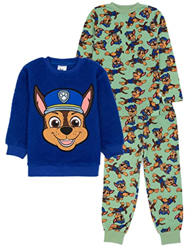 PAW PATROL Pfotenpatrouille 3 Stück Pyjamas Set Boys Chase PJs mit Borg Jumper von PAW PATROL