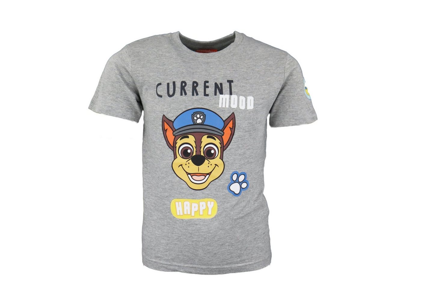 PAW PATROL Print-Shirt Paw Patrol Chase Kinder Jungen kurzarm T-Shirt Gr. 98 bis 128, Weiß oder Grau von PAW PATROL