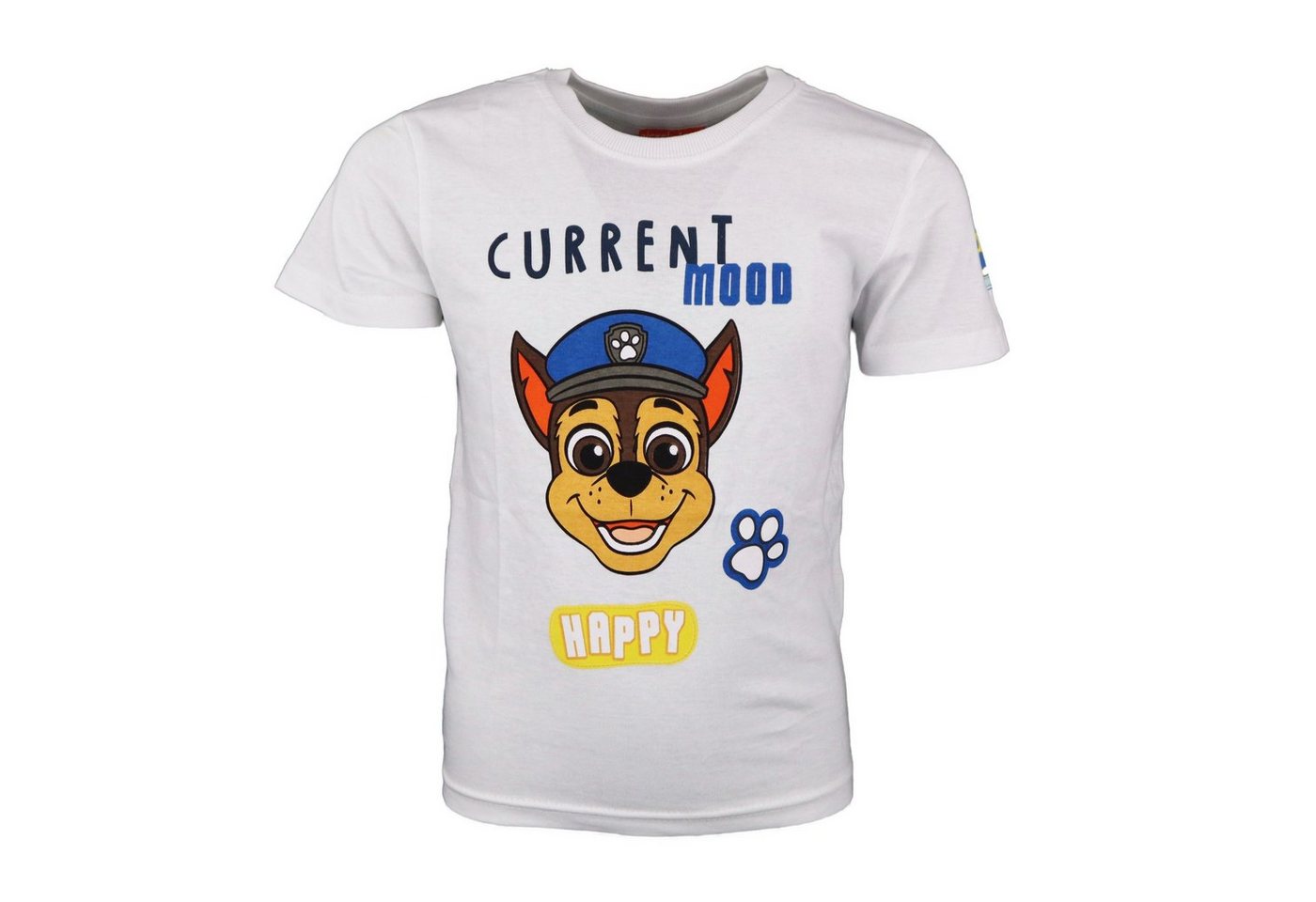 PAW PATROL Print-Shirt Paw Patrol Chase Kinder Jungen kurzarm T-Shirt Gr. 98 bis 128, Weiß oder Grau von PAW PATROL