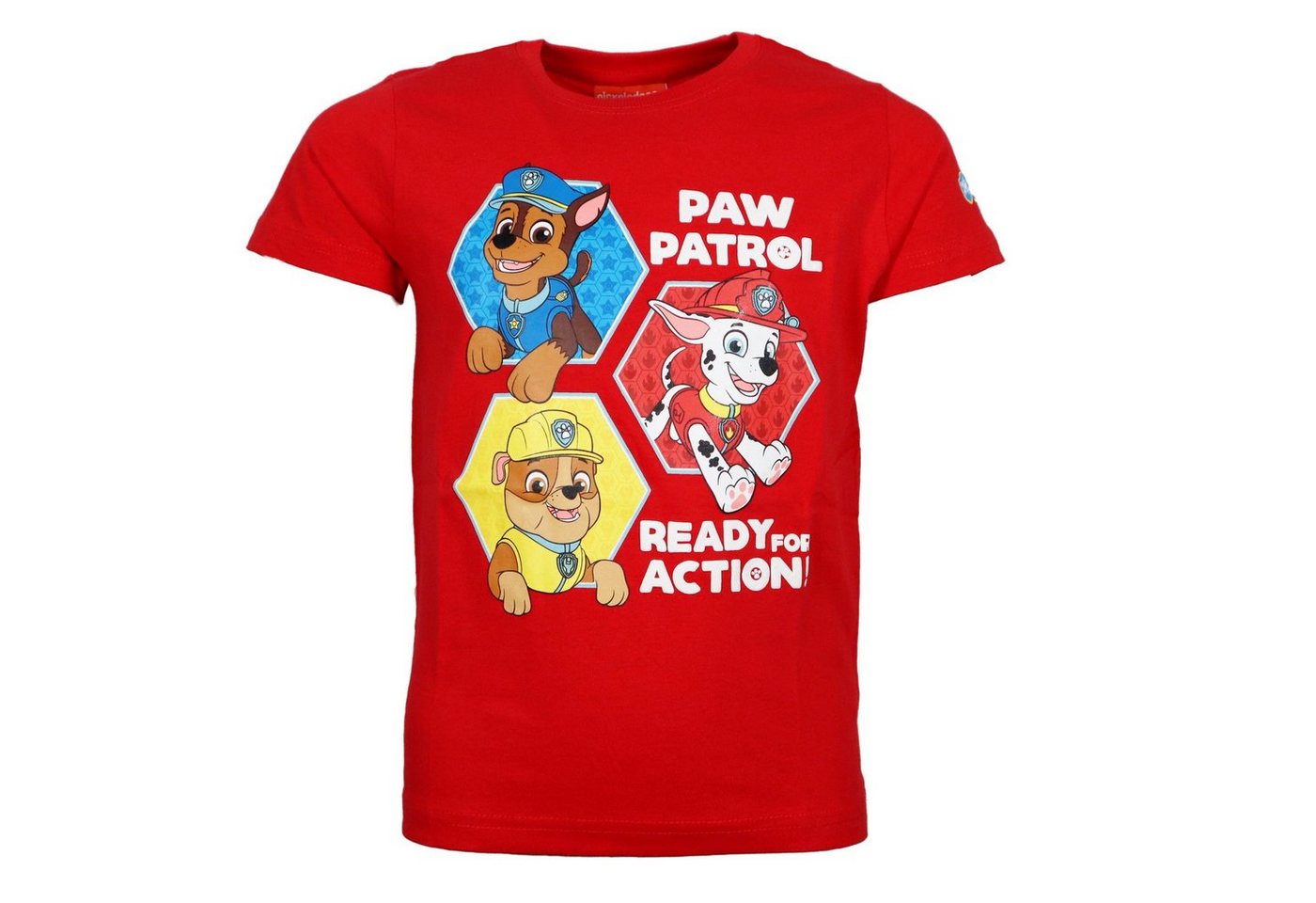 PAW PATROL Print-Shirt Paw Patrol Chase Marshall Kinder Jungen kurzarm T-Shirt Shirt Gr. 98 bis 128, 100% Baumwolle von PAW PATROL