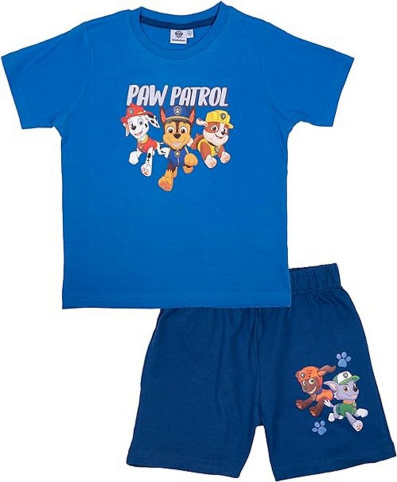 PAW PATROL Pyjama Schlafanzug für Jungen 110/116 - Kinder Pyjama Set Blau von PAW PATROL