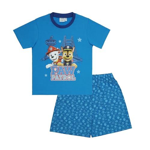 PAW PATROL Pyjama kurzer Schlafanzug Jungen Chase Marshall Hunde (Gr. 110) von PAW PATROL