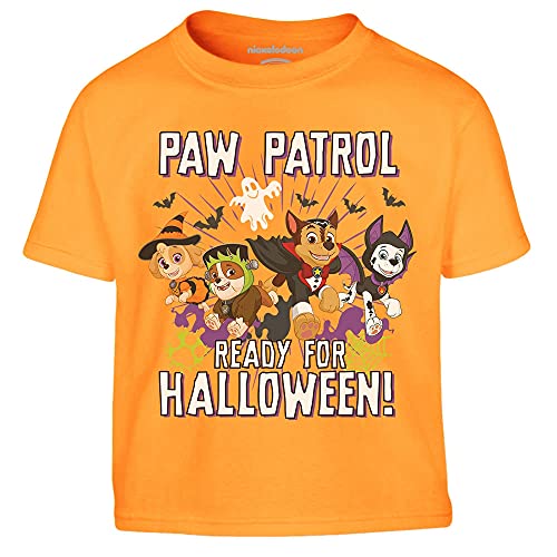 PAW PATROL Ready for Halloween Superhelden Skye Rubble Chase Marshall Kinder Jungen T-Shirt 94 Orange, VDHwlD6tECltE1Se von PAW PATROL