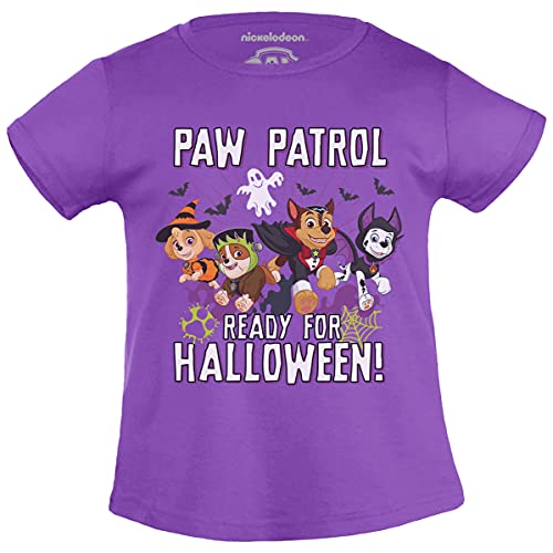 PAW PATROL Ready for Halloween Superhelden Skye Rubble Chase Marshall Mädchen T-Shirt 128 Lila von PAW PATROL