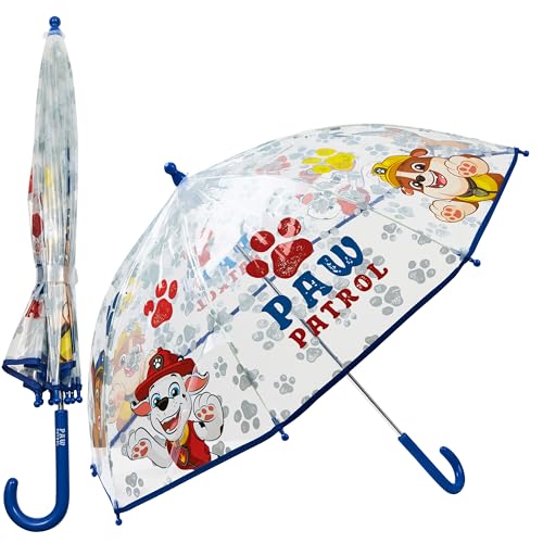 PAW PATROL Regenschirm Kinder, Stockschirm in Glockenform, Transparent - Geschenke für Kinder (Blau) von PAW PATROL
