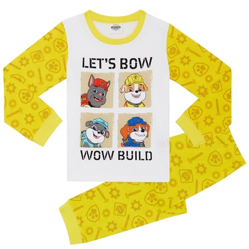 PAW PATROL – Rubble - Unisex-Schlafanzüge mit Langen Ärmeln - 100% Baumwolle - 4-5 Jahre: 110cm von PAW PATROL