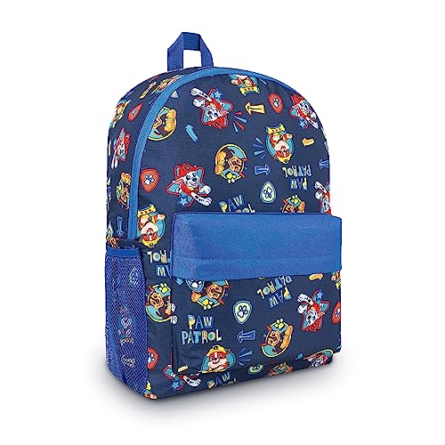 PAW PATROL Kindergartenrucksack Jungen, Niedlich und Strapazierfähig Kindergartenrucksack, Kindergarten Rucksack mit Gepolsterten Schultern und Netzseitentasche, 39 x 28 cm x 15 cm, Mighty Pups, Blau von PAW PATROL