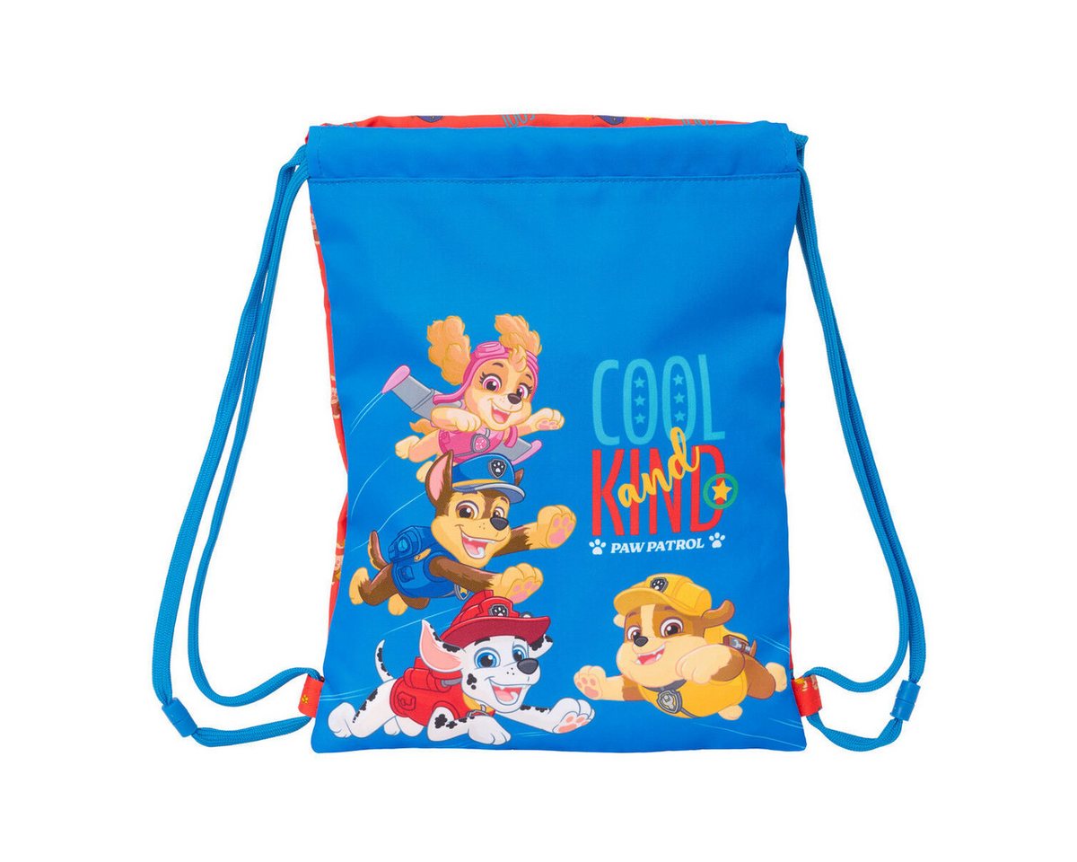 PAW PATROL Rucksack Rucksacktasche mit Bändern The Paw Patrol Cool Blau Rot 26 x 34 x 1 cm von PAW PATROL
