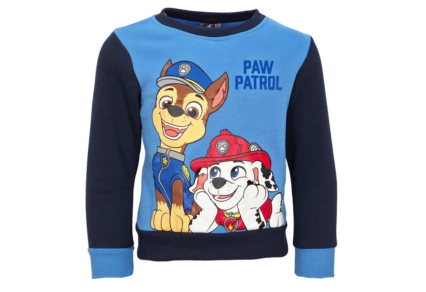 PAW PATROL Rundhalspullover Paw Patrol Chase Marshall Kinder Jungen Pullover Pulli Sweater Gr. 92 bis 128 von PAW PATROL