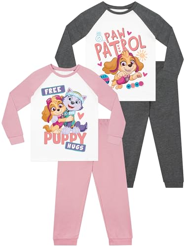 PAW PATROL Schlafanzug | 2 Er Pack Pyjama Mädchen | Schlafanzug Für Mädchen | Mehrfarbig 128 von PAW PATROL