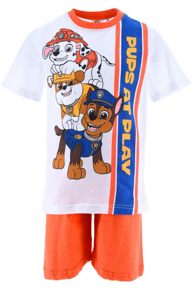 PAW PATROL Schlafanzug Chase, Marshall & Rubble (2 tlg) Pyjama Set kurz - Jungen Shorty Gr. 98-116 cm von PAW PATROL