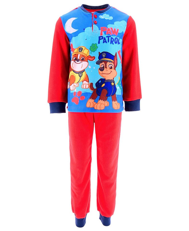 PAW PATROL Schlafanzug Chase & Rubble (2 tlg) Kinder Fleece Pyjama langarm Gr. 98 - 128 cm von PAW PATROL