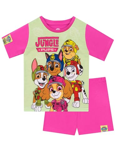 PAW PATROL Schlafanzug | Kinder Schlafanzug Mädchen | Pyjama Kurz | Rosa 128 von PAW PATROL