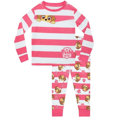 PAW PATROL Schlafanzug Mädchen | Slim Fit Skye Gestreifte Pyjama | Schlafanzüge Für Mädchen | Offizielles Merchandise Rosa 116 von PAW PATROL