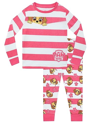 PAW PATROL Schlafanzug Mädchen | Slim Fit Skye Gestreifte Pyjama | Schlafanzüge für Mädchen | Offizielles Merchandise Rosa 122 von PAW PATROL