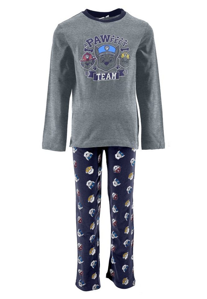 PAW PATROL Schlafanzug Marshall Chase Rubbles Kinder Jungen Pyjama langarm Nachtwäsche (2 tlg) von PAW PATROL