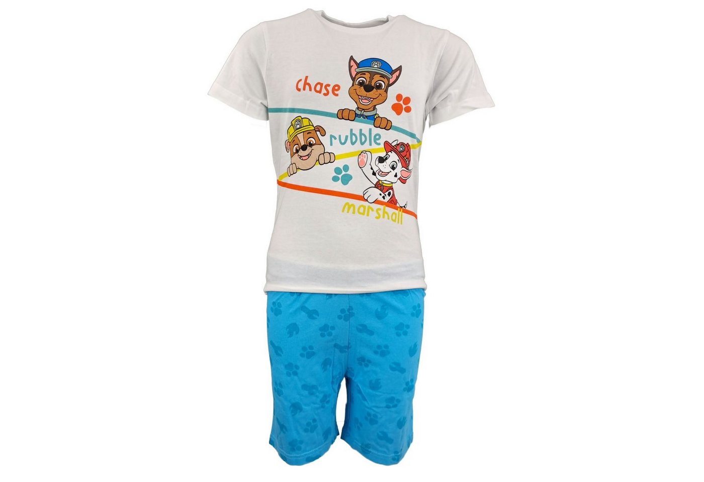 PAW PATROL Schlafanzug Paw Patrol Chase Rubble Marshall Jungen Kinder Pyjama Gr. 98 bis 128 von PAW PATROL