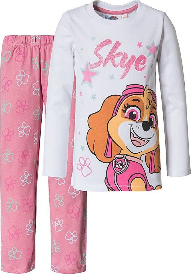 PAW PATROL Schlafanzug Paw Patrol Mädchen Pyjama Kinder Schlagfanzug lang 98 104 110 116 128 von PAW PATROL