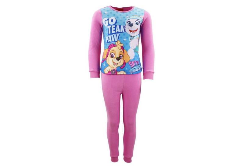 PAW PATROL Schlafanzug Paw Patrol Skye Everest Mädchen Kinder Fleece Pyjama Gr. 92 bis 128, Blau oder Rosa von PAW PATROL