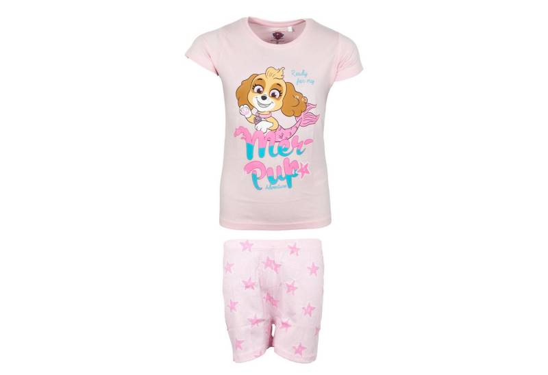 PAW PATROL Schlafanzug Paw Patrol Skye Kinder Mädchen Pyjama Shirt Shorts Gr. 92-128 100% Baumwolle von PAW PATROL