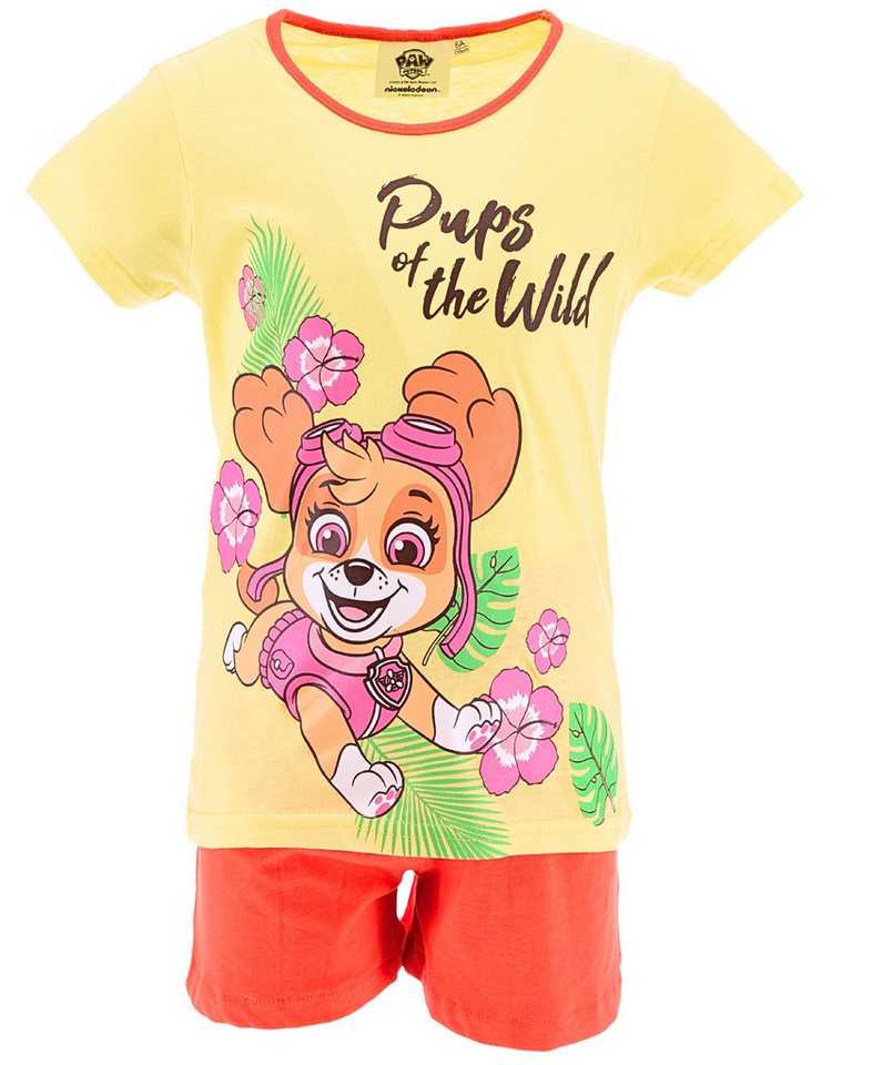 PAW PATROL Schlafanzug Skye - Pups of the Wild (2 tlg) Pyjama Shorty - Mädchen Shortama Gr. 98 - 116 cm von PAW PATROL