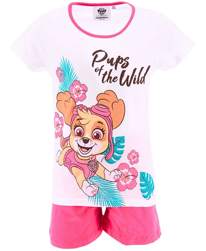 PAW PATROL Schlafanzug Skye - Pups of the Wild (2 tlg) Pyjama Shorty - Mädchen Shortama Gr. 98 - 116 cm von PAW PATROL