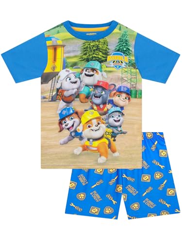 PAW PATROL Schlafanzug Sommer Schlafanzug Jungen | Rubble Und Crew Pyjama Jungen | Blau 116 von PAW PATROL