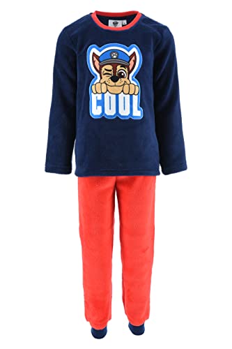 PAW PATROL Schlafanzug für Jungen, T-Shirt und Lange Hose, 2-Teiliges Set für Jungen, Weicher Samt, Design, Größen 3 bis 6 Jahre (as3, Age, 6_Years, Regular, Blau) von PAW PATROL