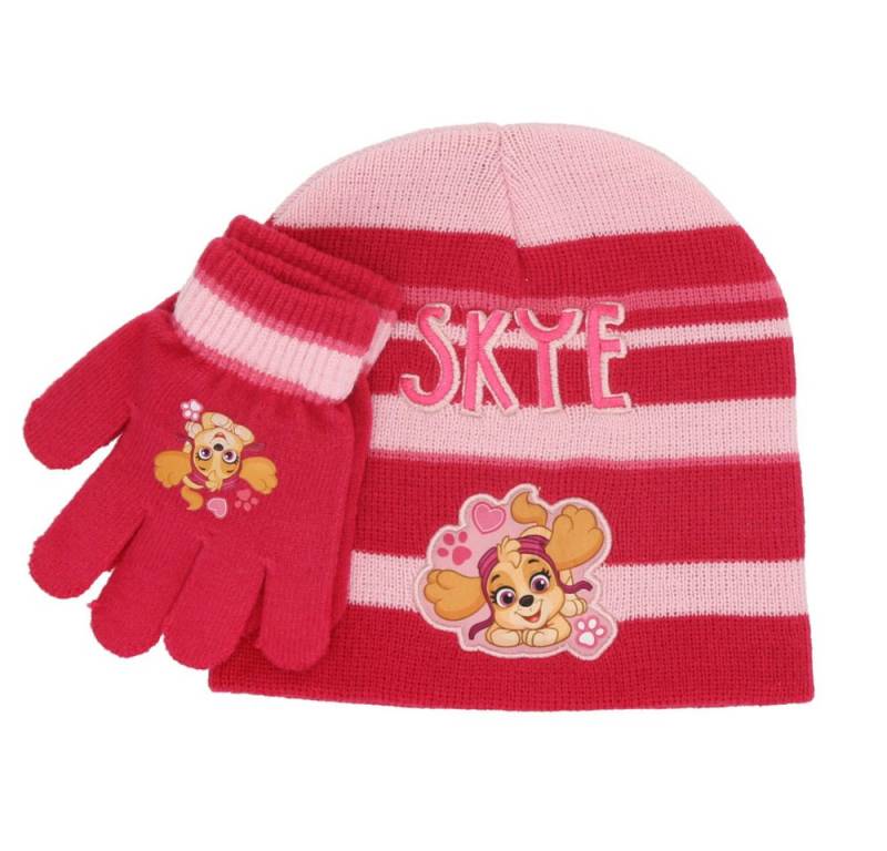 PAW PATROL Schlupfmütze Paw Patrol Skye Kinder 2tlg Set Winter Mütze plus Handschuhe (2-St) Gr. 52/54 von PAW PATROL