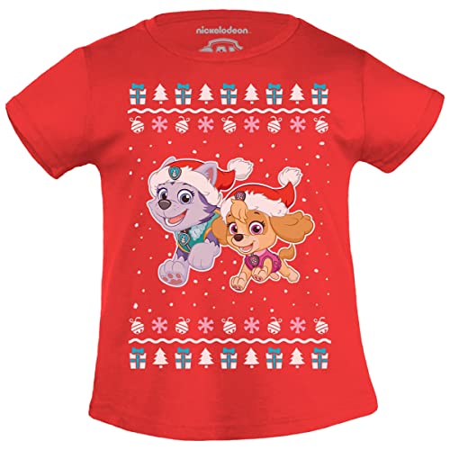 PAW PATROL - Skye Everest Weihnachtsshirt Geschenk Mädchen T-Shirt 104 Rot von PAW PATROL