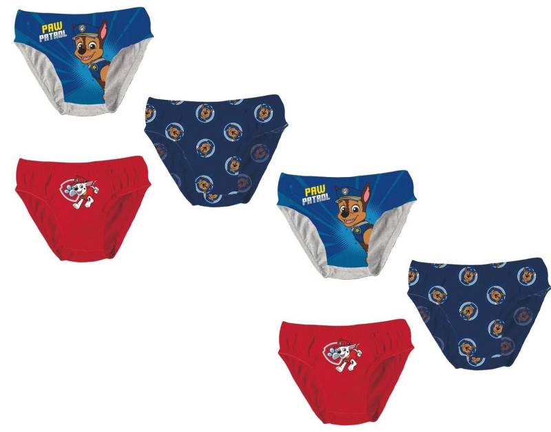 PAW PATROL Slip 6x PAW PATROL Jungen Unterhosen sechs Slips Schlüpfer Unterwäsche Set Kinder Gr.92 98/104 110/116 122/128 für 2 3 4 5 6 7 8 9 10 Jahre von PAW PATROL