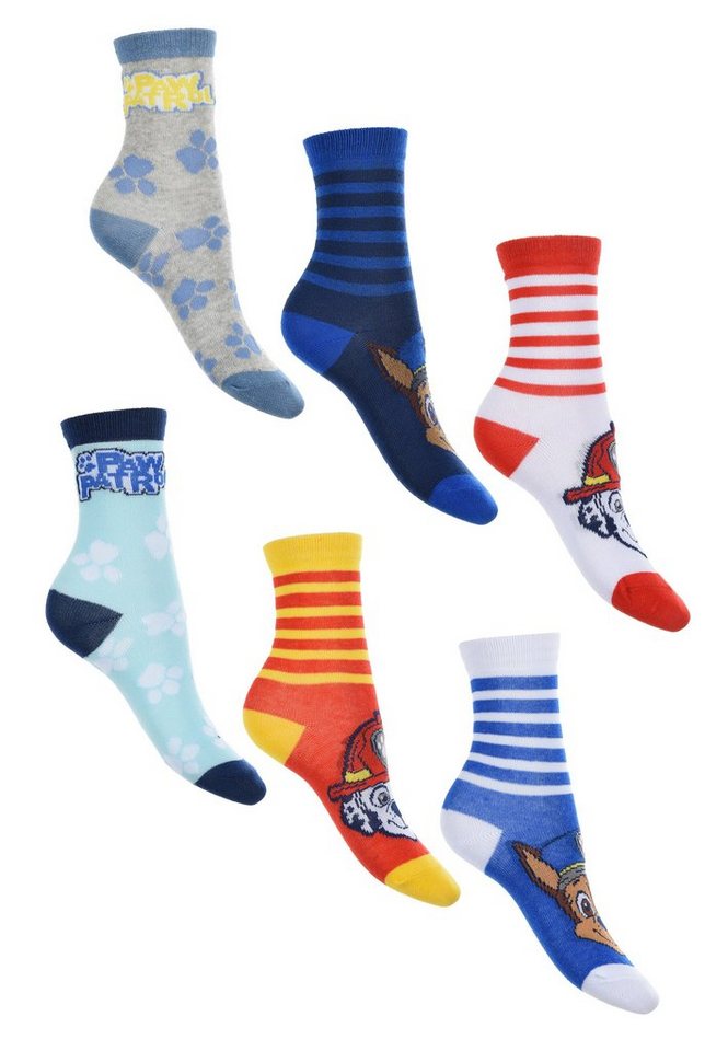 PAW PATROL Socken Chase Marshall Kinder Jungen Socken 6 Paar Strümpfe Paket (6-Paar) von PAW PATROL