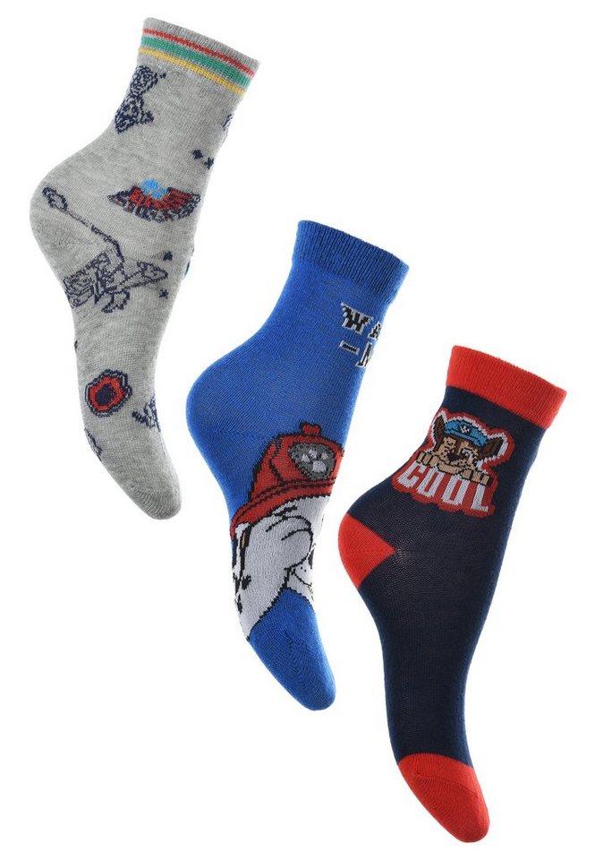 PAW PATROL Socken Marshall Chase Kinder Jungen Socken Strümpfe (3-Paar) von PAW PATROL