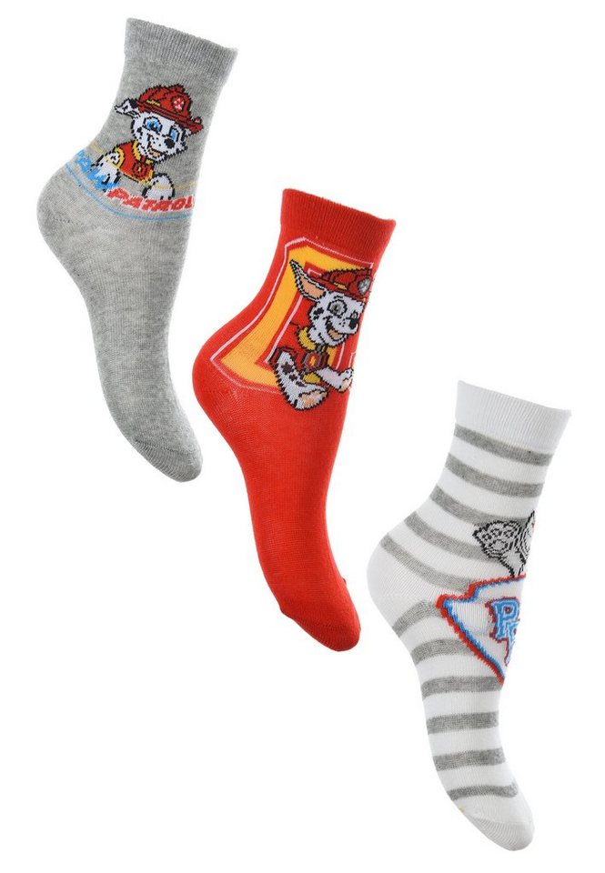 PAW PATROL Socken Marshall Chase Kinder Jungen Socken Strümpfe (3-Paar) von PAW PATROL