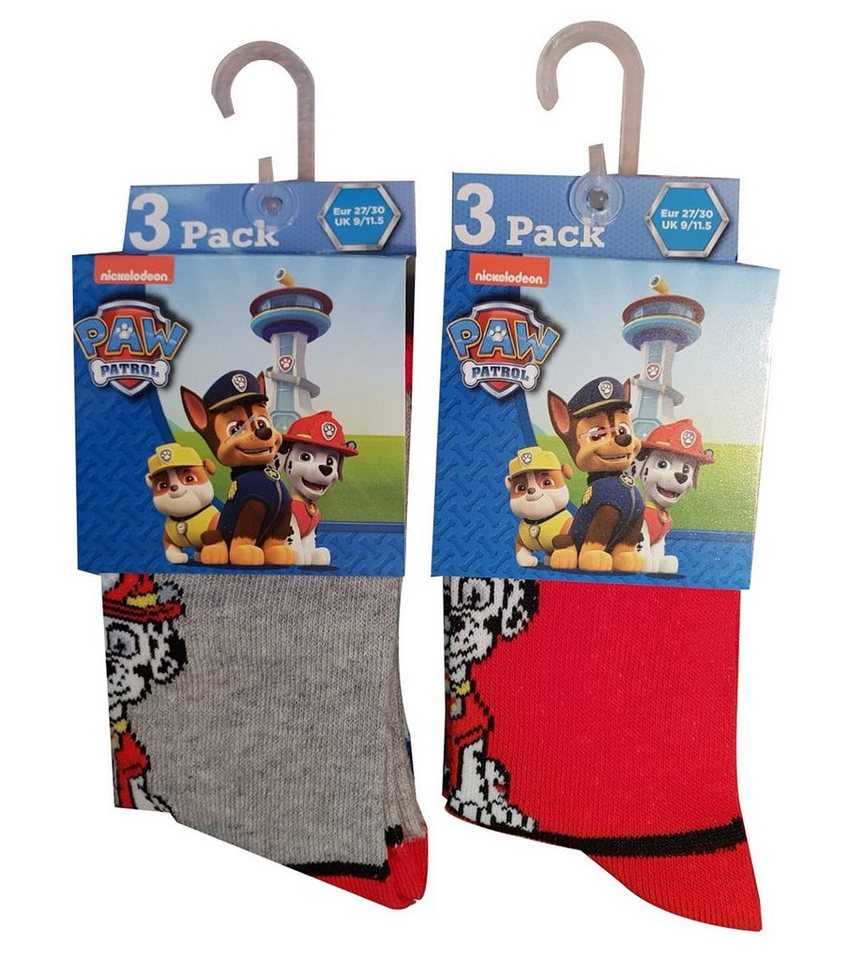 PAW PATROL Socken Paw Patrol Socken 6er Pack Rot/Grau 27/30 von PAW PATROL