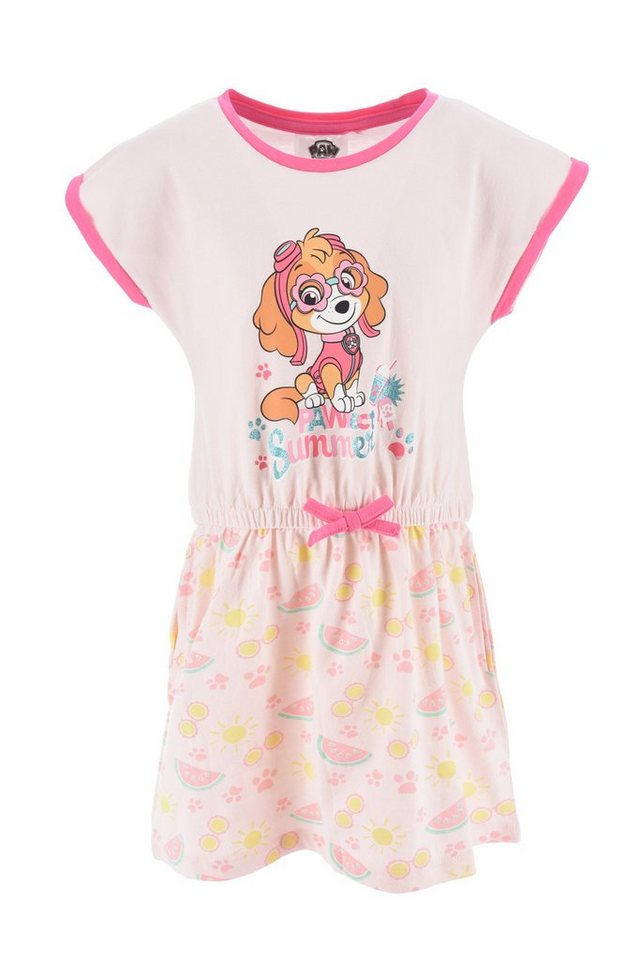 PAW PATROL Sommerkleid Paw Patrol Skye Kinder Mädchen kurzarm Kleid Gr. 98 bis 116, 100% Baumwolle von PAW PATROL