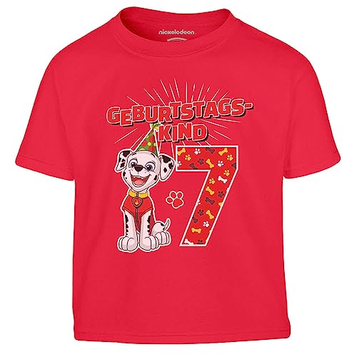 PAW PATROL T-Shirt Geburtstag 7 146 Rot von PAW PATROL