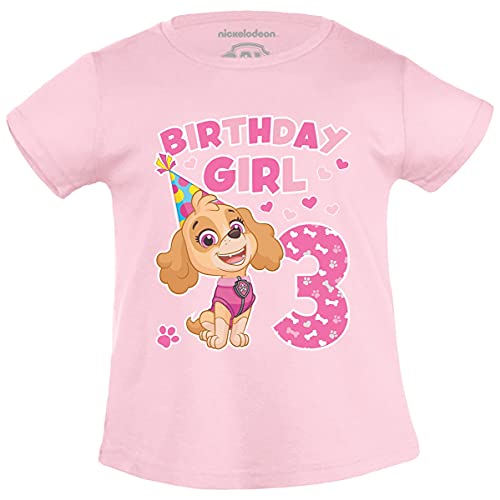 PAW PATROL T-Shirt Mädchen Skye Birthday Girl 3 Jahre Geburtstag Mädchen Tshirt 140 Rosa von PAW PATROL