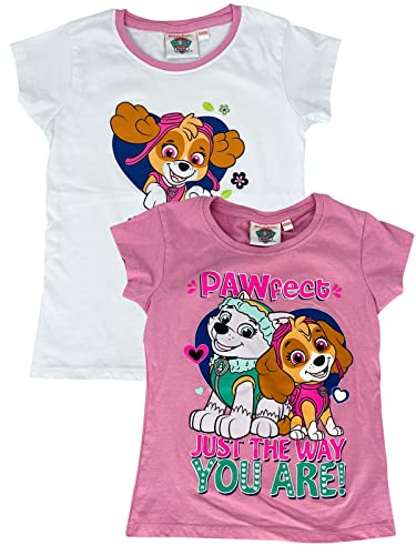 PAW PATROL T-Shirt - Motiv 2020 Shirts mit Skye + Everest - Unterhemden im 2er Pack, Größe:122/128 von PAW PATROL