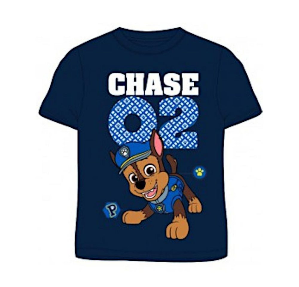 PAW PATROL T-Shirt PAW Patrol '02 Chase' Kurzarm T-Shirt für Jungen, Blau, Größen 104-1 von PAW PATROL