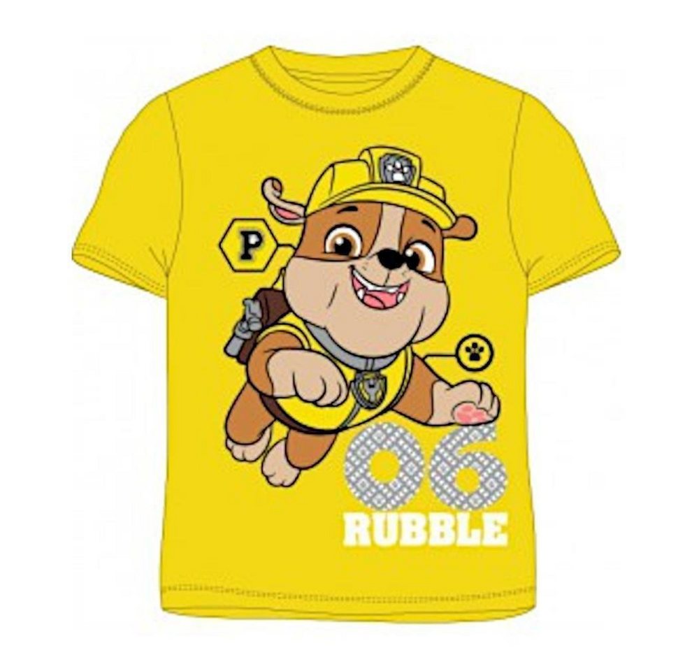 PAW PATROL T-Shirt PAW Patrol '06 Rubble' Kurzarm T-Shirt für Jungen, Gelb, Größen von PAW PATROL