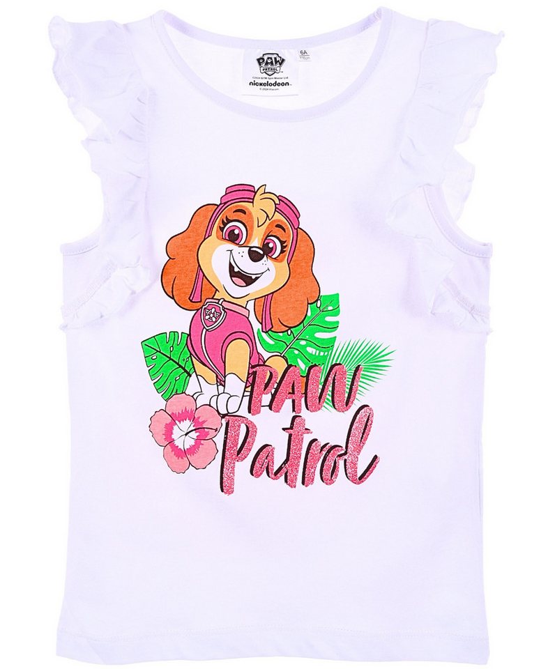 PAW PATROL T-Shirt Skye Mädchen Top mit Rüschen & Glitzer Gr. 98-116 cm von PAW PATROL