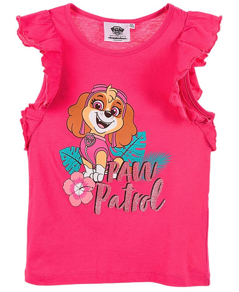 PAW PATROL T-Shirt Skye Mädchen Top mit Rüschen & Glitzer Gr. 98-116 cm von PAW PATROL