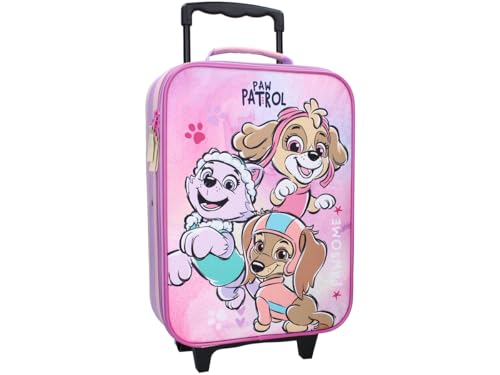 PAW PATROL Trolley für Mädchen ab 2 Jahren, 47 x 31 x 13 cm, Griff 76 cm, Innenmaß 40 x 30 x 10 cm, 12 Liter von PAW PATROL