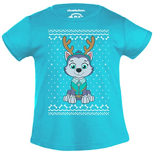 PAW PATROL Ugly Christmas Everest Mädchen T-Shirt 116 Hellblau von PAW PATROL