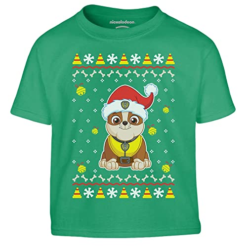 PAW PATROL Ugly Christmas Rubble Weihnachtsshirt Kinder Jungen T-Shirt 104 Gr n von PAW PATROL