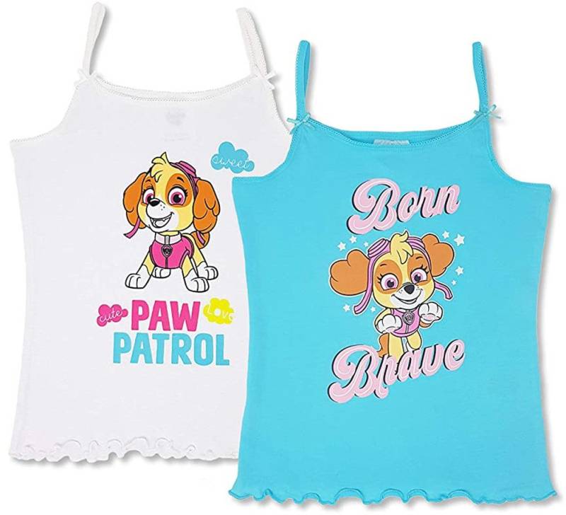 PAW PATROL Unterhemd 2x Mädchen Unterhemden Doppelpack 98/104 110/116 122/128 (Packung, 2er PACK) von PAW PATROL