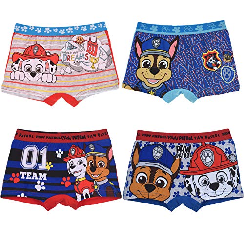 PAW PATROL Jungen 4 er Pack Boxershorts Unterhosen mit unterschiedlichen Motiven (Farbmix 5, 116-128) von PAW PATROL